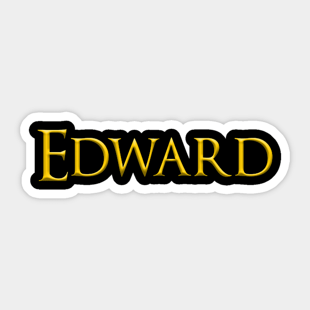 Edward Male Name Gold On Dark Sticker by funfun